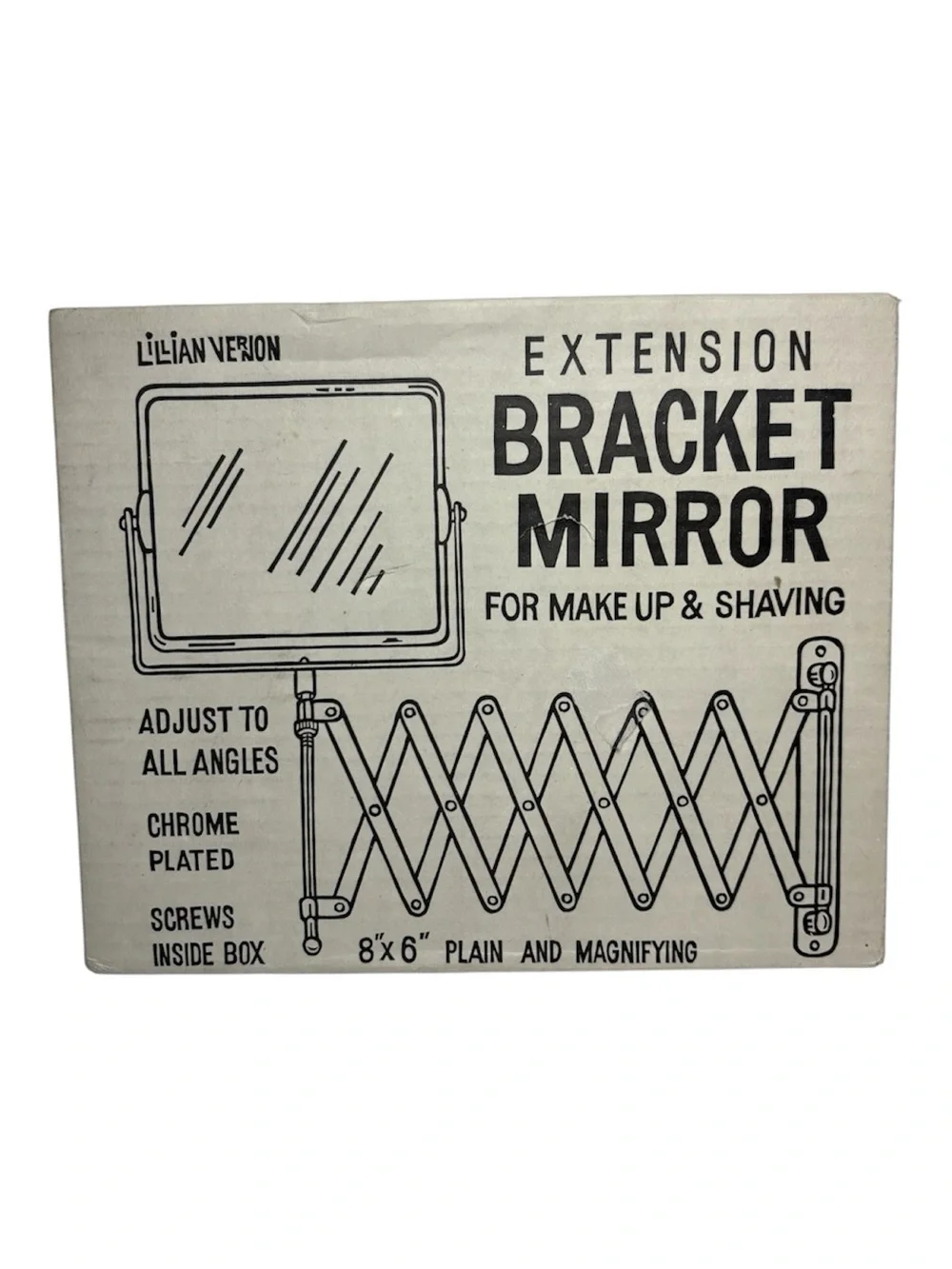 Vintage Lillian Vernon Extension Bracket Mirror - Chrome Plated